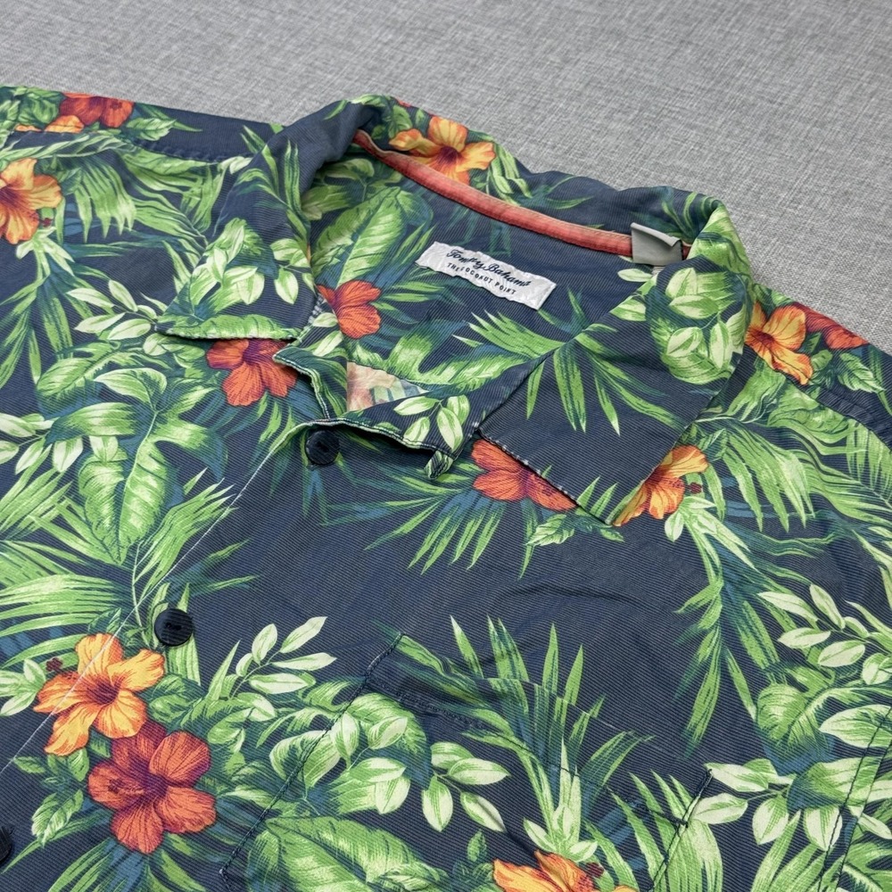 Tommy Bahama The Coconut Point Button-Up Shirt Men 2XLT Blue Floral Short Sleeve